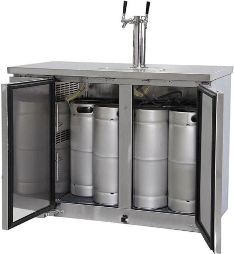 Kegco 49 Wide Dual Tap All Stainless Steel Commercial Kegerator In