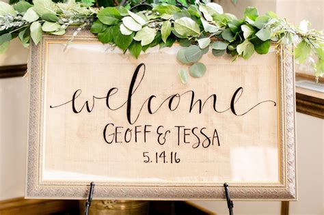 Wedding welcome sign calligraphy | DIY: use a large picture frame and