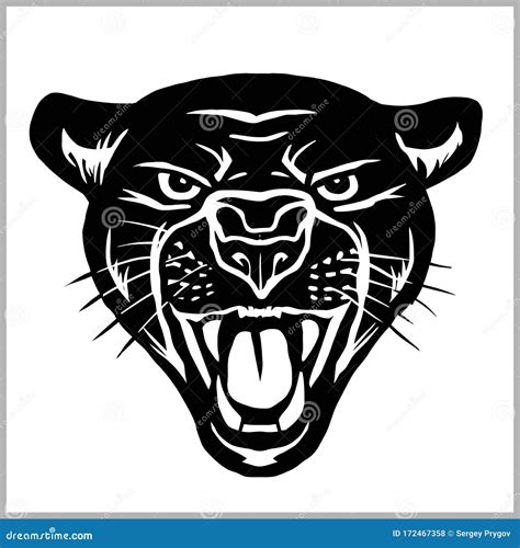 Panther Head Vector Illustration Isolated On White Stock Vector