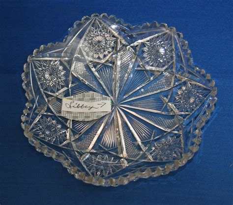 Antique Libbey Glass Co Cut Glass Empress Pattern Dish American Brilliant Period Abp Circa