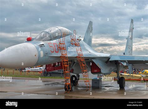 Sukhoi Su 30m2 Flanker C At Maks 2015 Air Show In Moscow Russia Stock