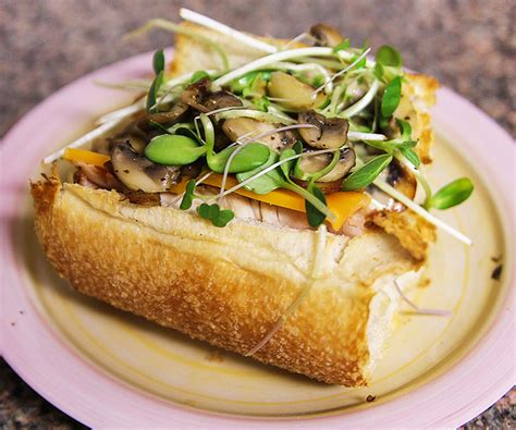 Leftover pot roast (and gravy!), topped with sautéed onions, white cheddar and sandwiched between butter grilled bread. Leftover Roast Chicken Sandwich with Microgreens and Mushrooms