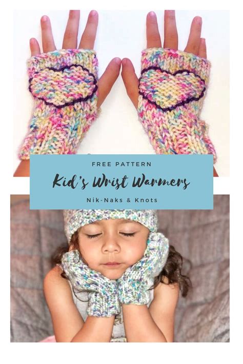 All free crochet patterns with tutorials! Kid's Wrist Warmers - Free Knitting Pattern | Fingerless ...