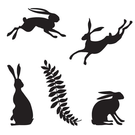 Hare Silhouette Hare Tree Stencil