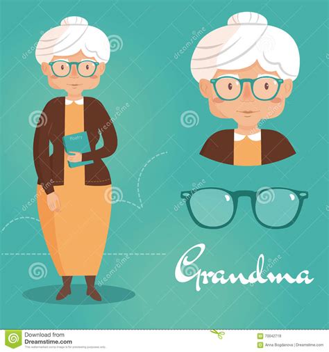 Old Lady Grandma Stock Illustration Illustration Of