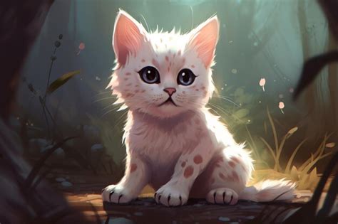 Premium Ai Image Cute Anime Cat Character Digital Illustration