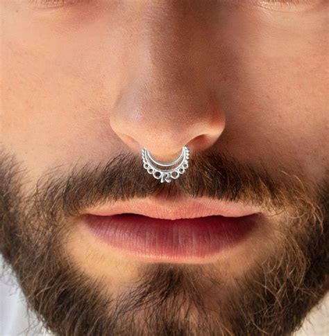 Silver Septum Ring Septum Jewelry Silver Daith Hoop Rook Etsy
