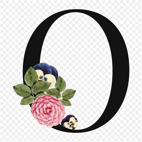 Flower Decorated Capital Letter O Free Png Sticker Rawpixel