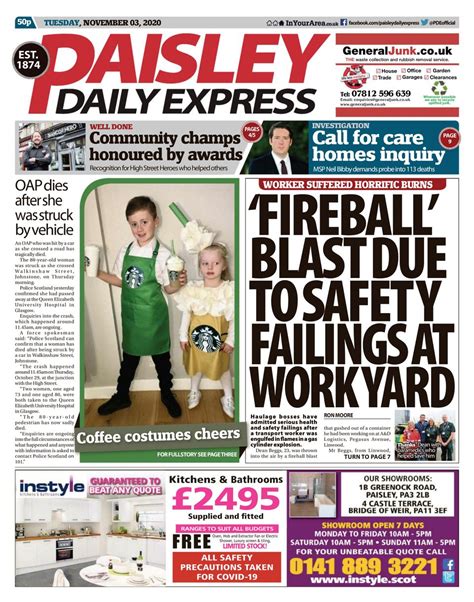 Paisley Daily Express November 03 2020 Newspaper