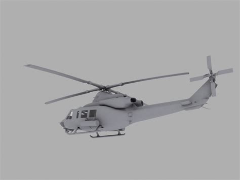 Uh 1y Huey Venom Usmc Helicopter Gunship Game Model 3d Model 45 Obj