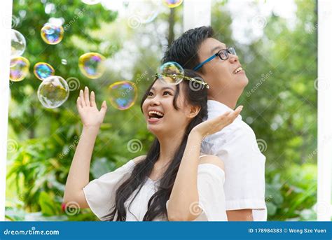 Beautiful Asian Couple Having Fun Stock Image Image Of Affection Outdoor 178984383