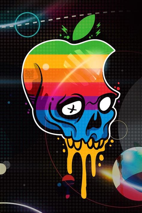 Looking for the best skull wallpaper for iphone? Download Apple Logo Skull HD iPhone wallpaper, background ...