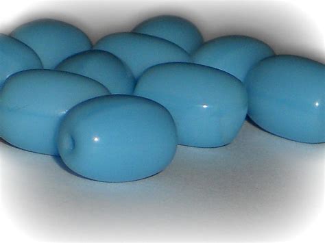 Vintage Czech Glass Beads Opaque Light Blue Turquoise Beads Etsy