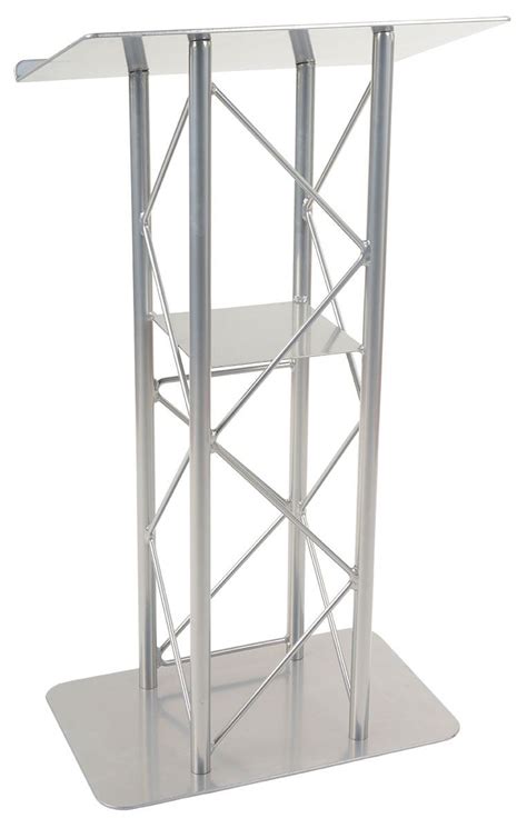 Silver Steel Podium Stand For Auditoriums And Lecture Halls
