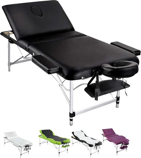 zenses massage table black 70cm portable aluminium massages therapy bed folding headrest beds