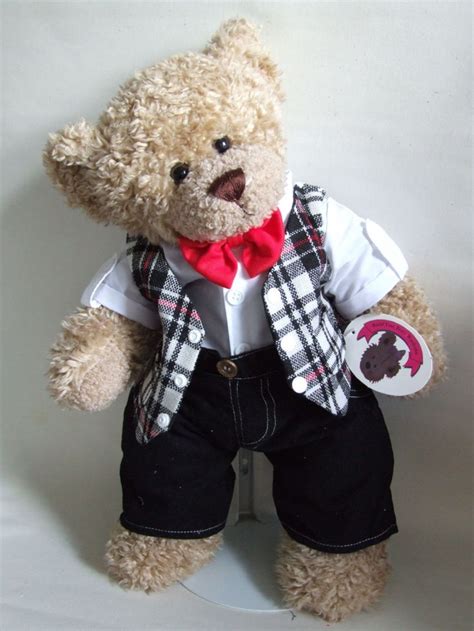 Bear Clothes Wedding Christmas Outfit And Red Bow Tie Teddy Bear