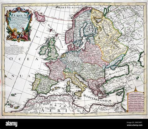 18th Century Map Of Europe Stock Photo Alamy