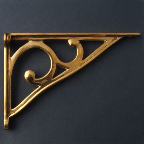 Brass 8 Inch Art Deco Shelf Bracket Antique Style Old Etsy Brass
