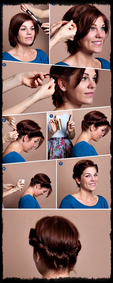 Make the rest part into an adorable bun and twist the side sections around it. 9 Cute Super Easy Updos for Short Hair