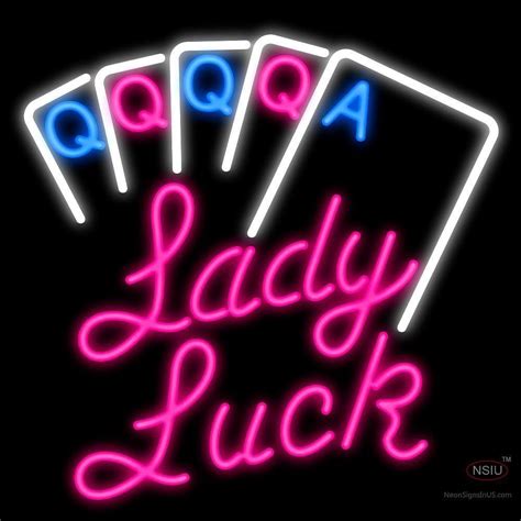 Lady Luck Cards Real Neon Glass Tube Neon Signs In 2020 Neon Signs