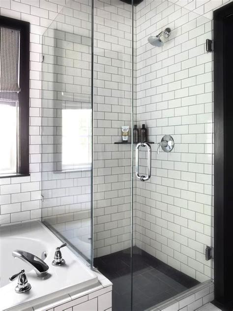 I would advise going quite slow, and wiping off excess paint that's gone on tiles with a wet wipe as you go along. Black and White Shower Tiles - Contemporary - bathroom ...