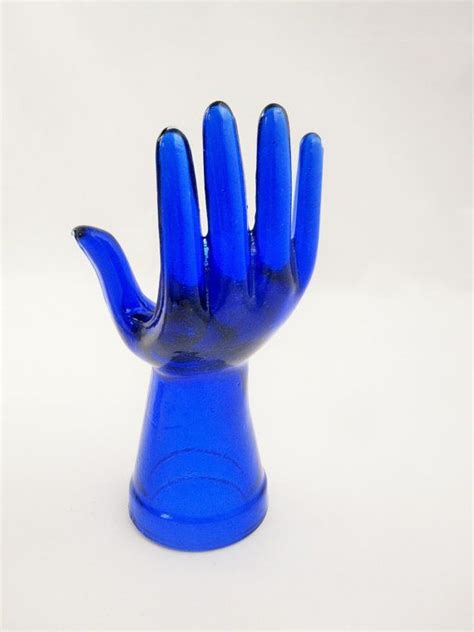 A Cobalt Blue Hollow Glass Hand Size 5 Women S Great Etsy Cobalt Blue Glass Blue Glass
