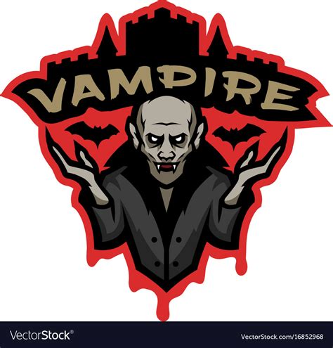 Vampire Emblem On A Dark Background Royalty Free Vector