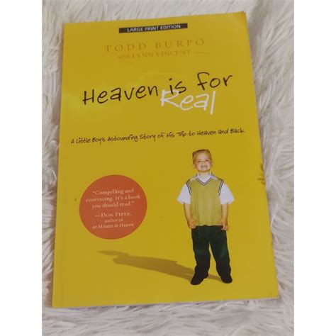 Heaven Is For Real Todd Burpo Large Print Edition Shopee Philippines