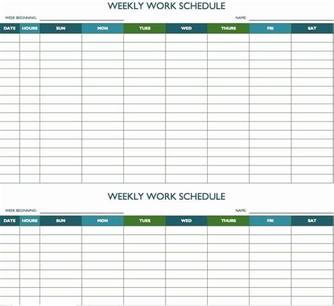 Free Weekly Employee Schedule Template Database