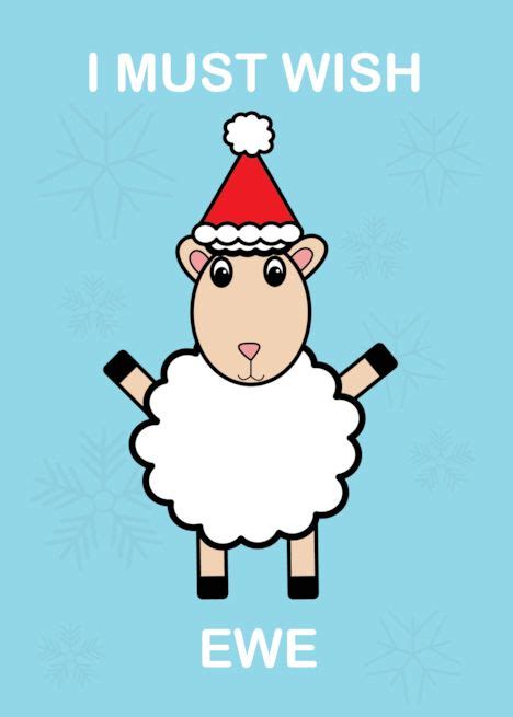 Merry Christmas Wish Ewe Sheep Funny Card Merry Christmas Wishes