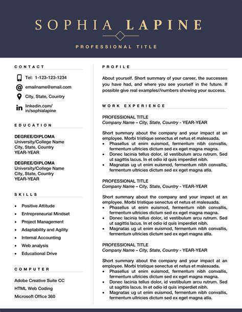 Classic Resume Template Word Letter Luxanimabtowner