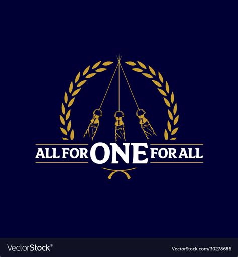 All For One For All Royalty Free Vector Image Vectorstock