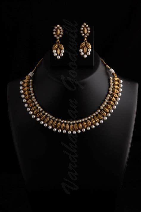 Buy White Pearl Moti Chokar Necklace Set Vgnl 513 Online
