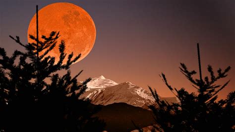 Hunters Moon Over The Mountains Hd Desktop Wallpaper