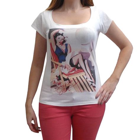pin up girl t shirt femme imprime blanc in t shirts from women s clothing on