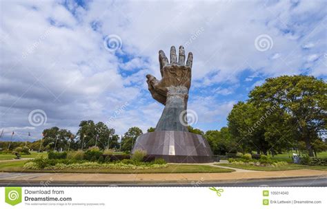 Huge Praying Hands Sculpture At Oral Roberts University In Oklahoma