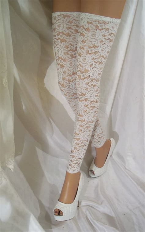 White Lace Leg Warmers White Lace Thigh Highs White Lace Tights