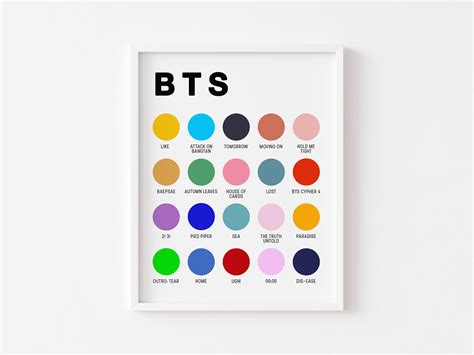 Personalized Bts B Sides Color Palette Print Custom Favorite Etsy