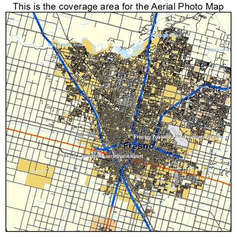 Aerial Photography Map Of Fresno Ca California