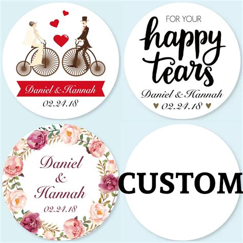 20`100 Pieces 37cm White Customized Personalized Wedding Stickers