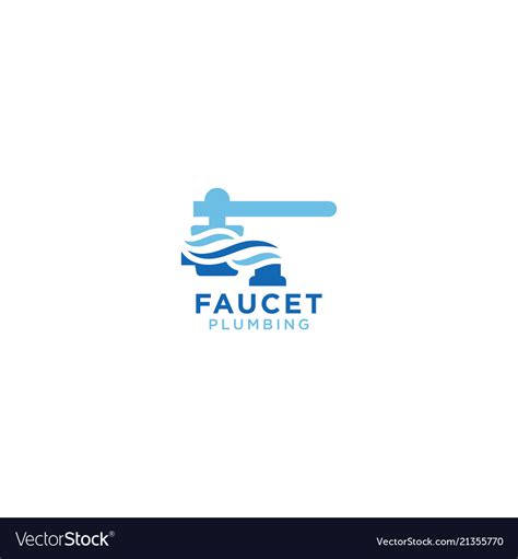 Faucet Plumbing Logo Design Template Royalty Free Vector
