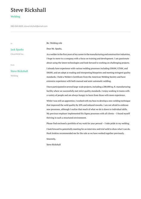 Welding Cover Letter Examples And Expert Tips ·