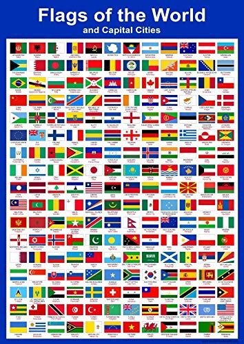 Buy Wisdom Learning Flags Of The World Poster Countries Wall Chart