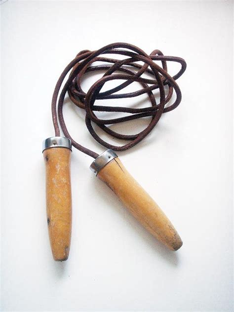 Vintage Boxer S Jump Rope Wood Handled With Leather Rope Etsy Vintage Boxer Wood Handle