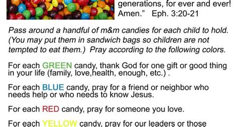 M And M Prayer Activity This Is A Really Cool Way To Teach Children How