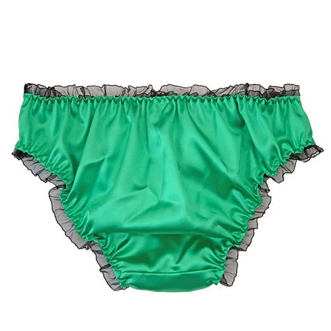 Satin Sissy Ruffled Frilly Panties Bikini Knicker Underwear Briefs Size Ebay