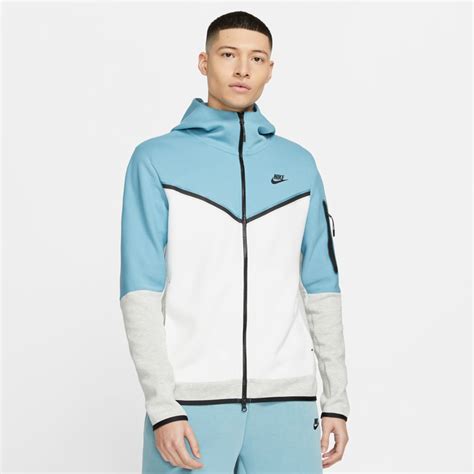 Nike Tech Fleece Fullzip Hettegenser Hvitblå Torshov Torshov Sport