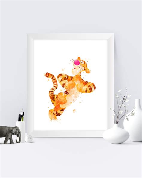 Winnie The Pooh Tigger Watercolor Prints Winnie The Pooh Etsy In