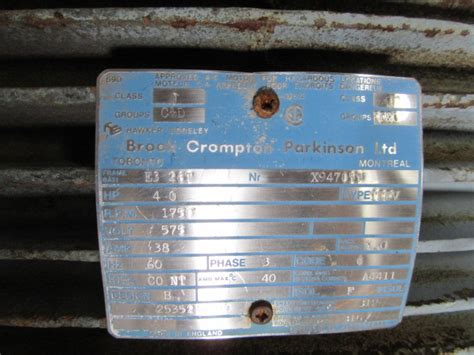40 Hp Brook Crompton Parkinson Ltd Motor 575v
