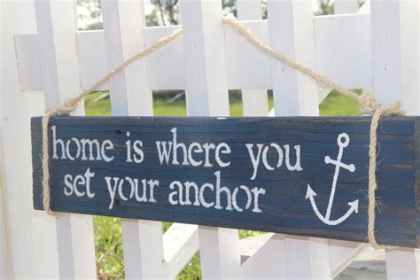 Home Is Where You Set Your Anchor Reclaimed Wood Sign Nautical 39
